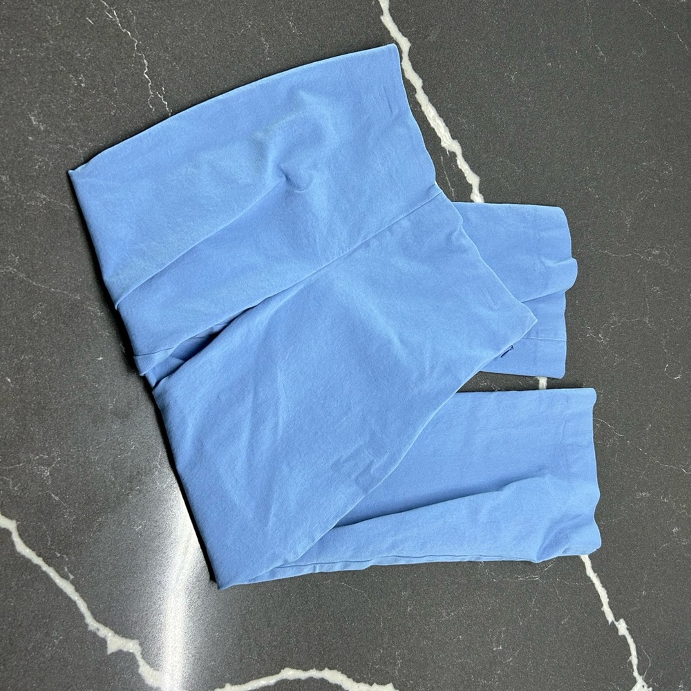 Blue straight leg full-length trousers